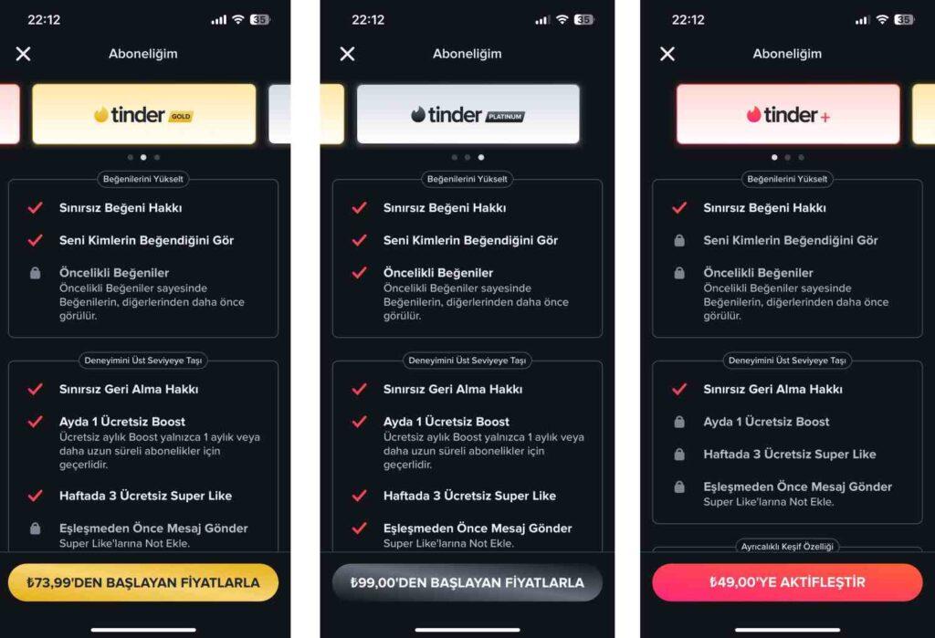 Tinder Ücretleri