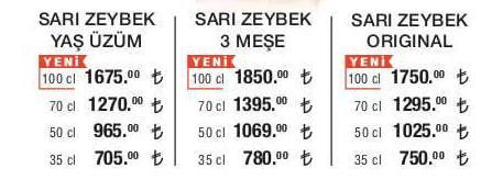 Sarı Zeybek Fiyatları