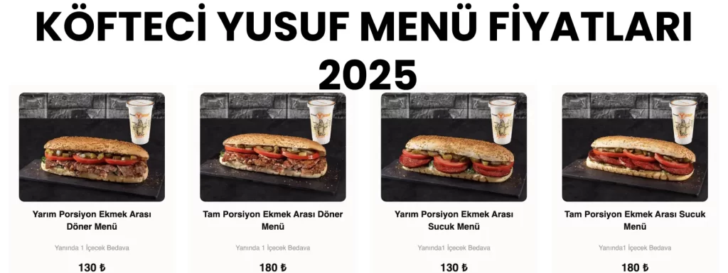 KÖFTECİ YUSUF MENÜ FİYATLARI 2025