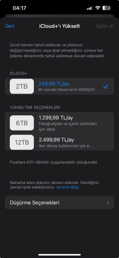 iCloud Satın Almak