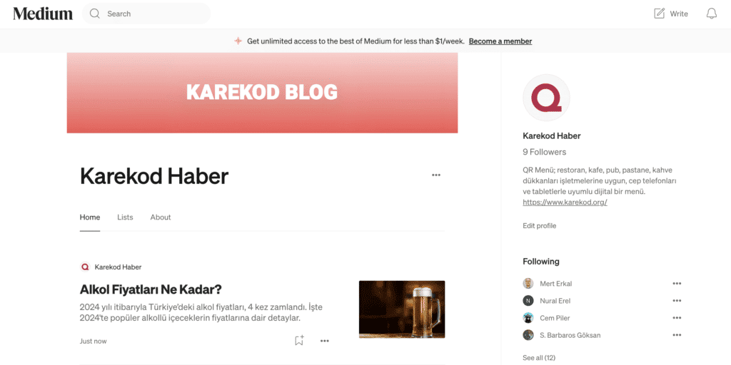 Medium - Karekod Blog - Medium'da Başarı