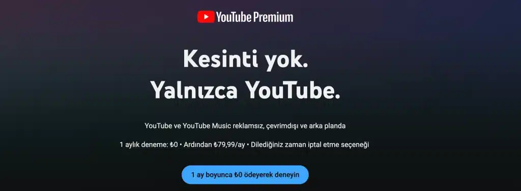 1 Ay Ücretsiz YouTube Premium Kodu 2025