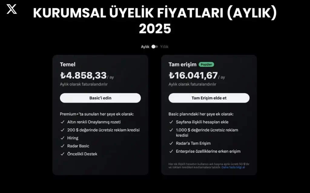 Kurumsal Üyelik Fiyatları 2025